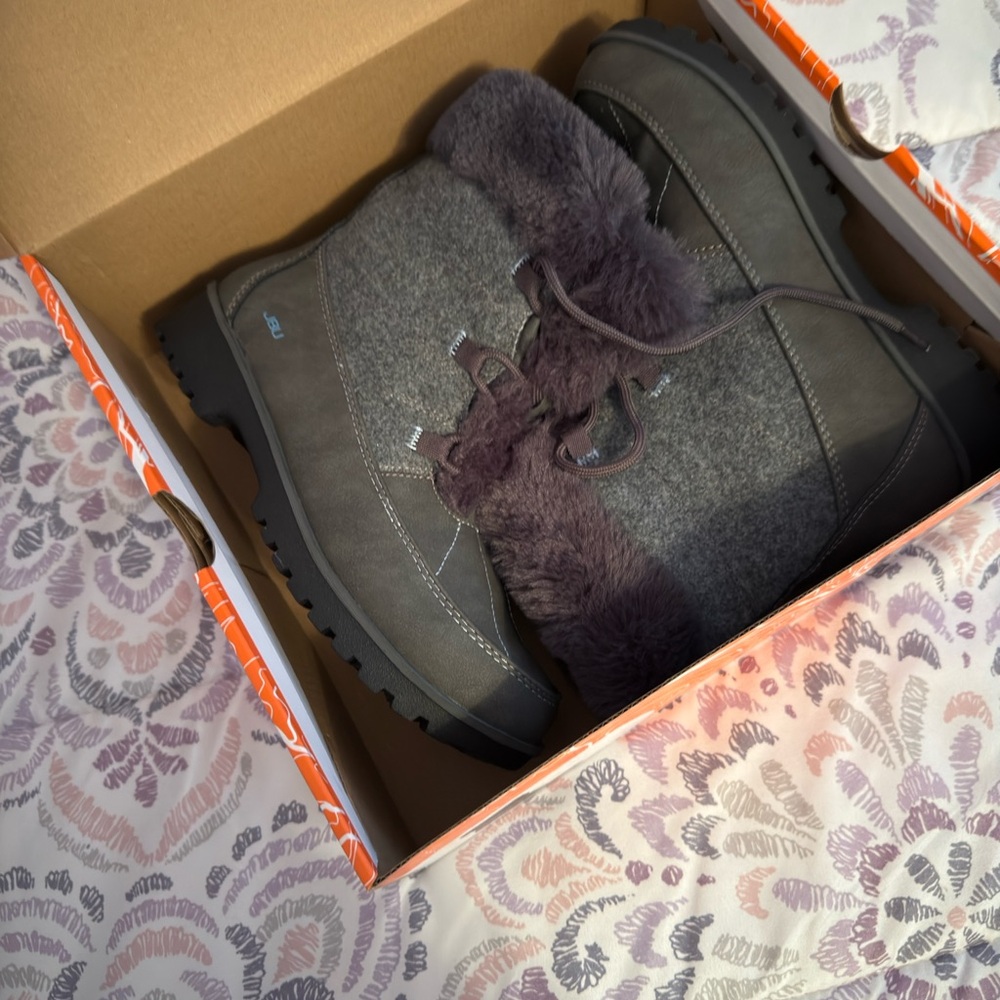 JBU Charcoal and Plum Winter Boots